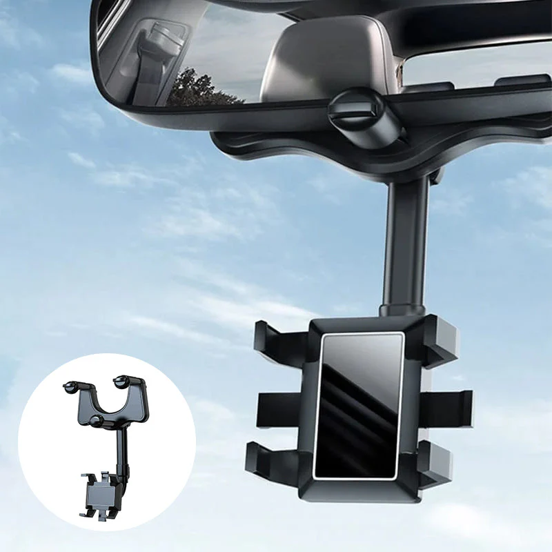 360° Rotating Multifunctional Car Mirror Phone Holder