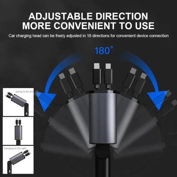 4 In 1 Retractable Car Charger - Image 4