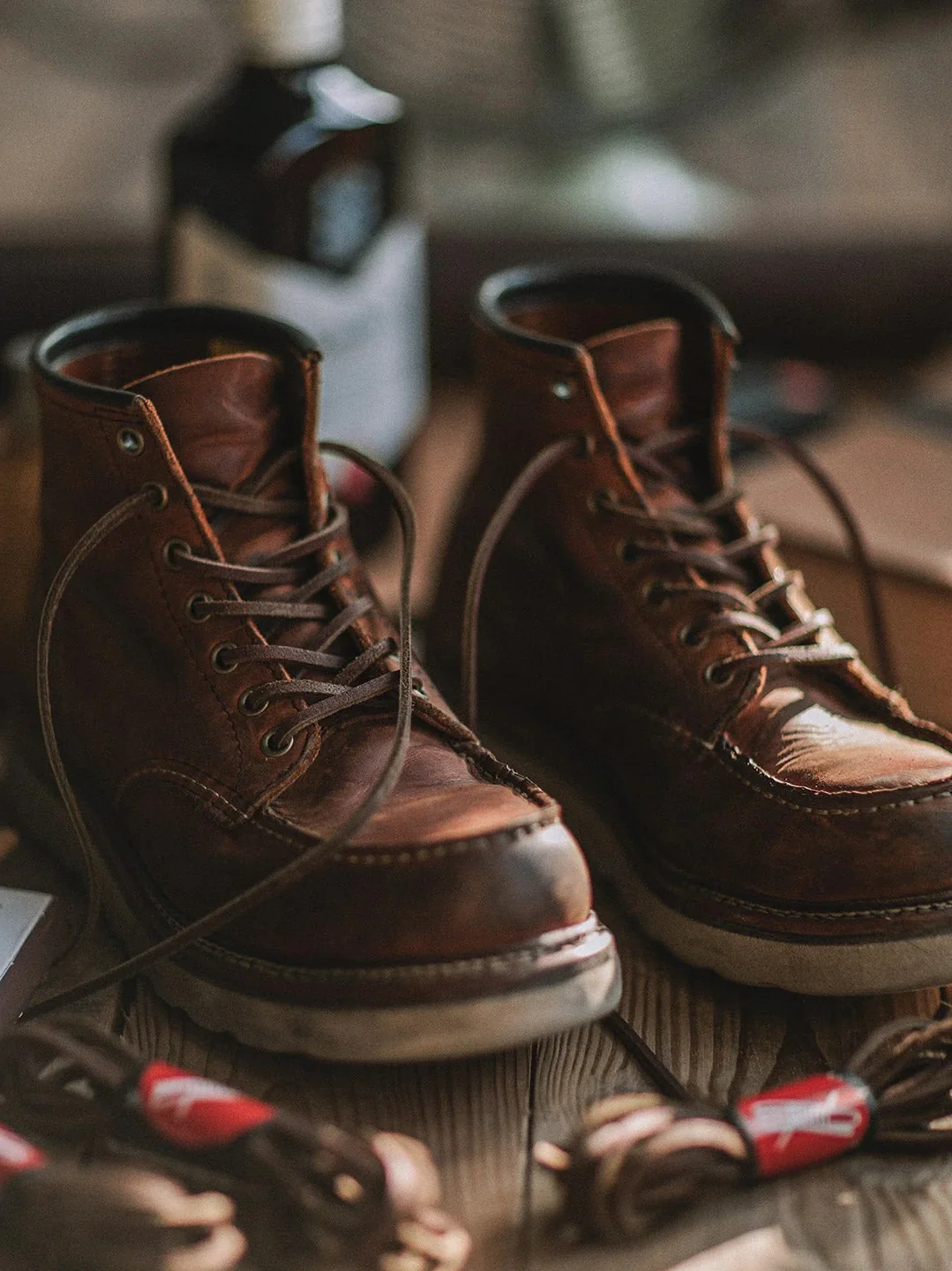 Men's Full Grain Leather Moccasin Toe Work Boots