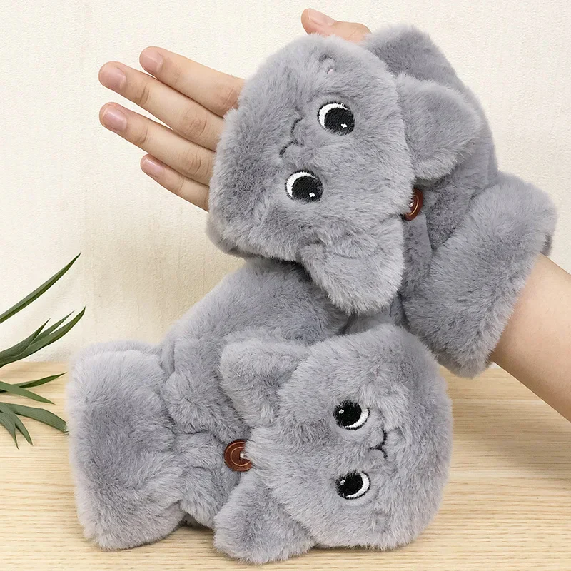 Plush Animal Fingerless Gloves - Image 5