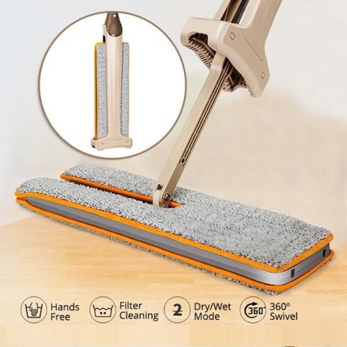 Self-Wringing Double-Sided Flat Microfiber Mop & Broom With 360 degree Spin - Image 4