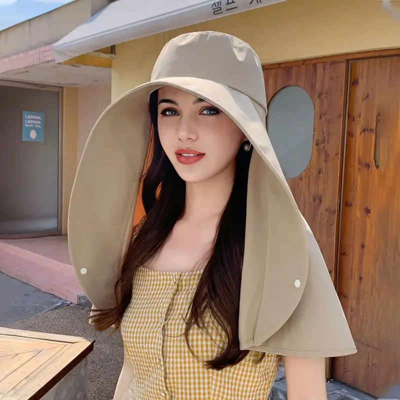 Elegant Wide Brim Sun Protection Shawl Hat for Women - Image 2