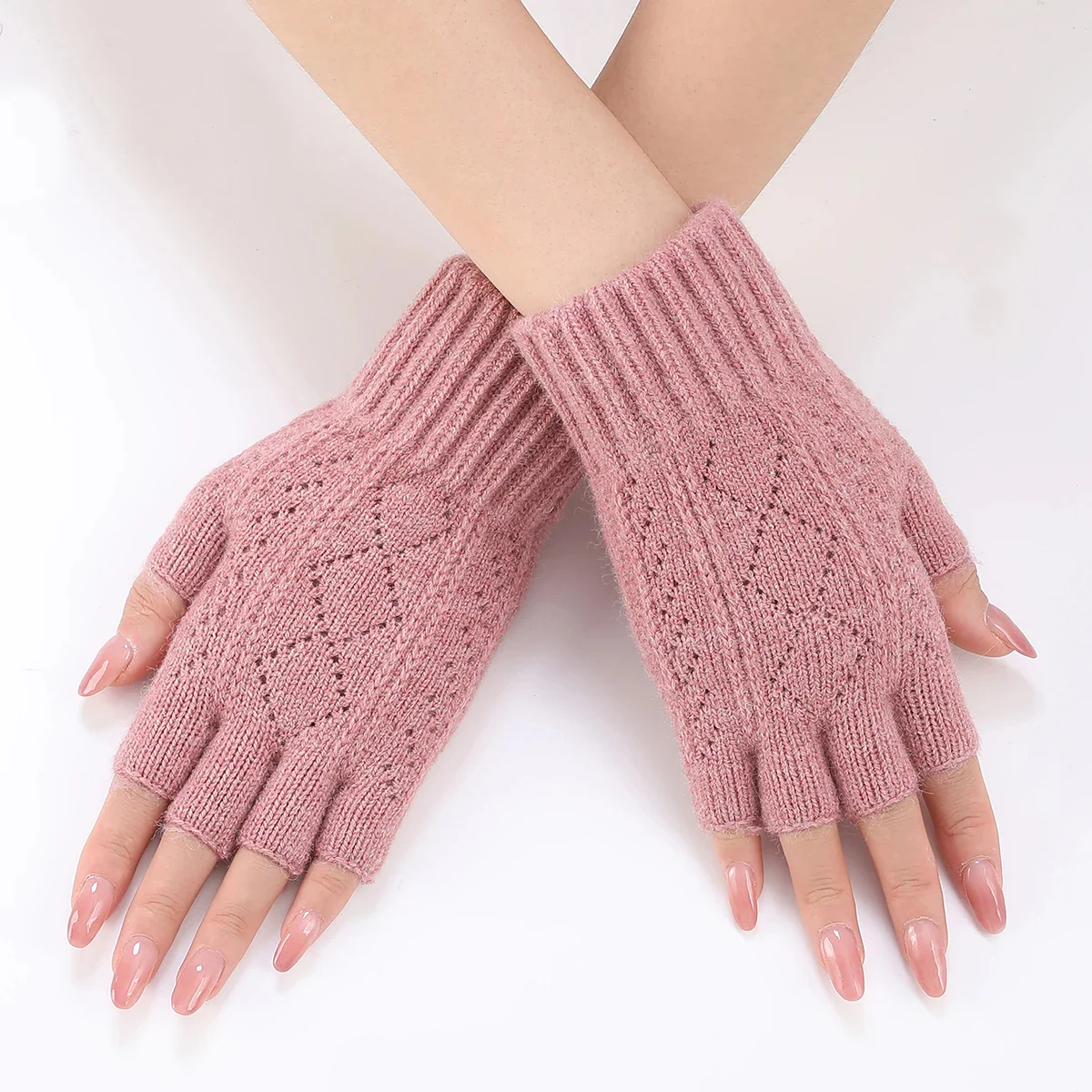 Soft Knit Fingerless Gloves for Winter - Image 2
