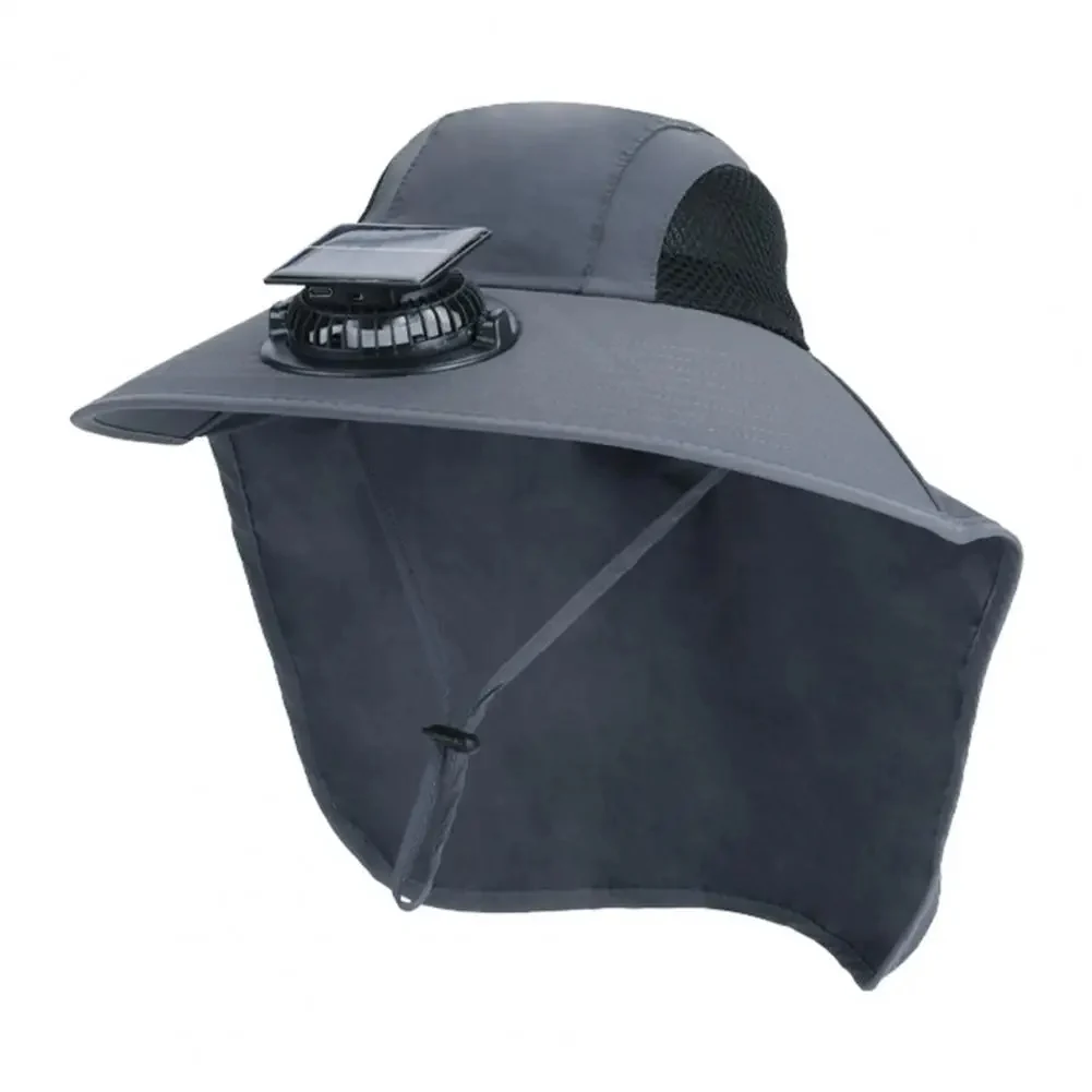 Solar Fan Hat with Wide Brim UV Protection - Image 3