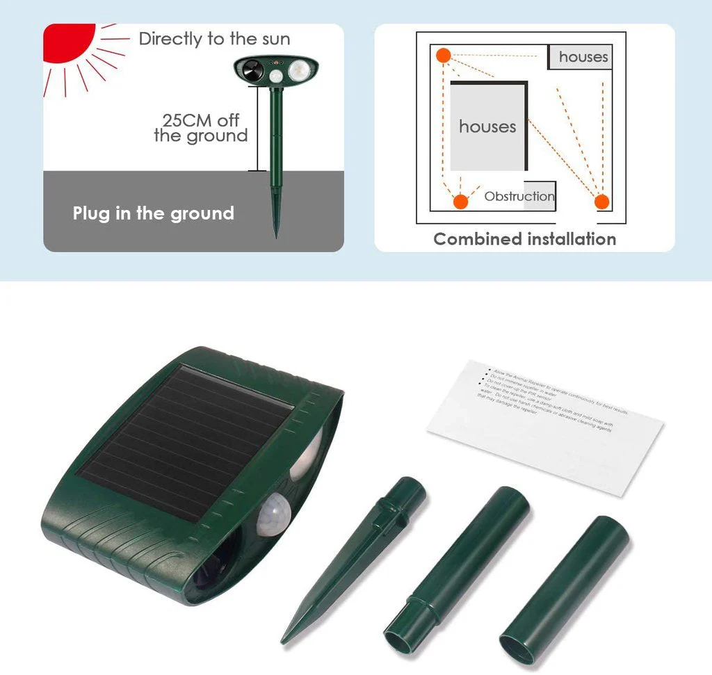 Ultrasonic Rabbit Repeller – Solar Powered and Flashing Light – Get Rid of Rabbits - Image 2
