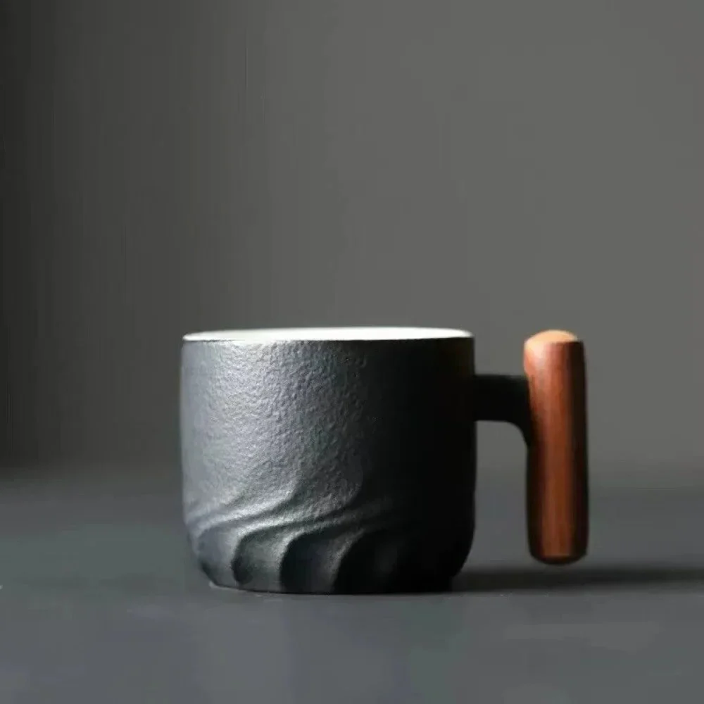 Vintage Espresso Cups With Wooden Handle