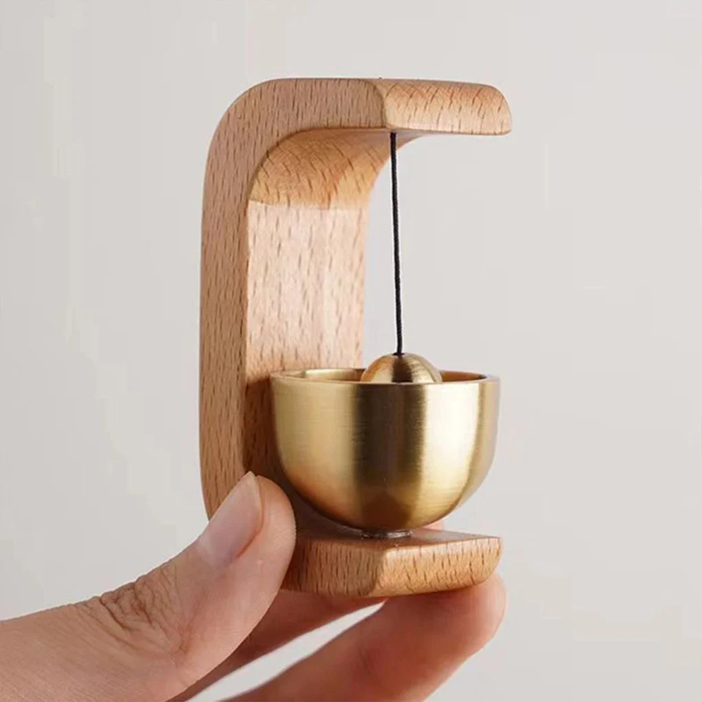 Wireless Door Chime with Brass Bell and Wooden Frame - Image 2